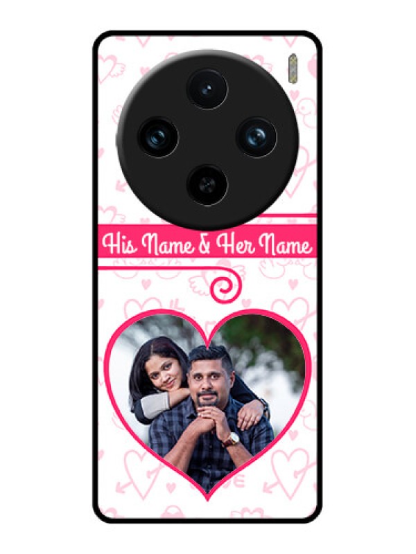 Custom Vivo X100 Pro 5G Custom Glass Phone Case - Heart Shape Love Design