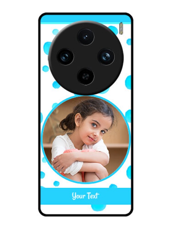 Custom Vivo X100 Pro 5G Custom Glass Phone Case - Blue Bubbles Pattern Design