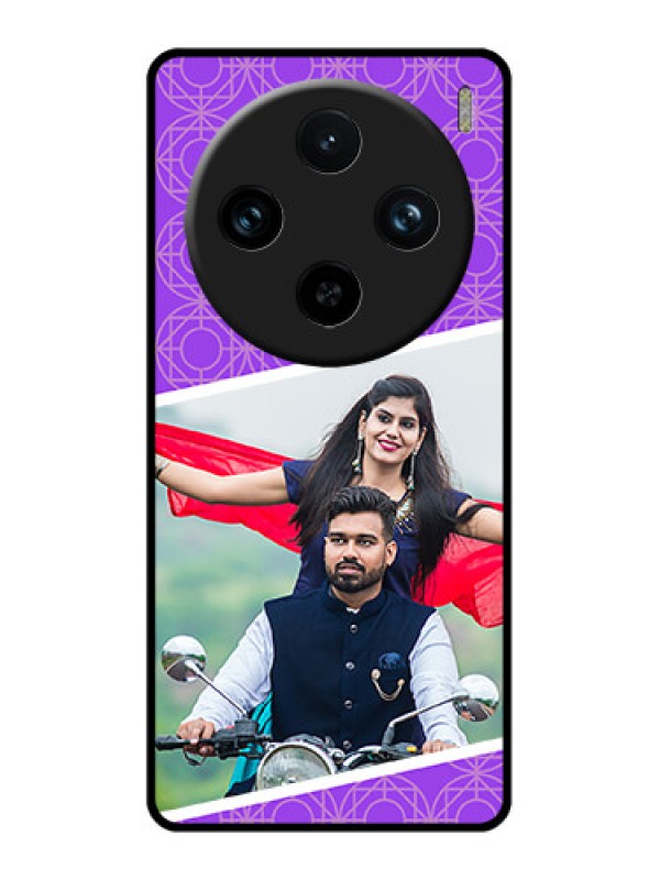 Custom Vivo X100 Pro 5G Custom Glass Phone Case - Violet Color Pattern Design