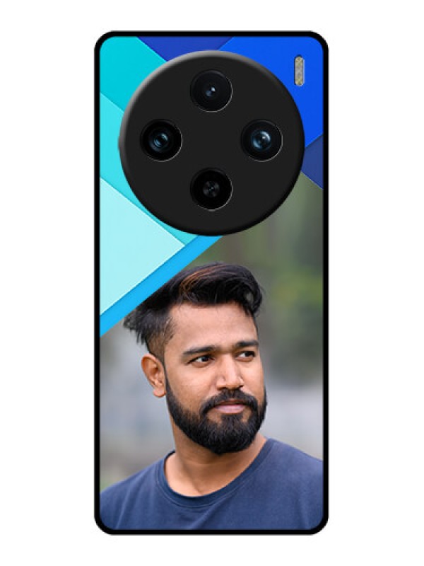 Custom Vivo X100 Pro 5G Custom Glass Phone Case - Blue Pattern Design