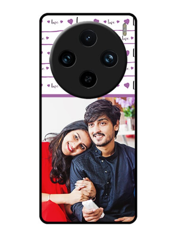 Custom Vivo X100 Pro 5G Custom Glass Phone Case - Couples Heart Design