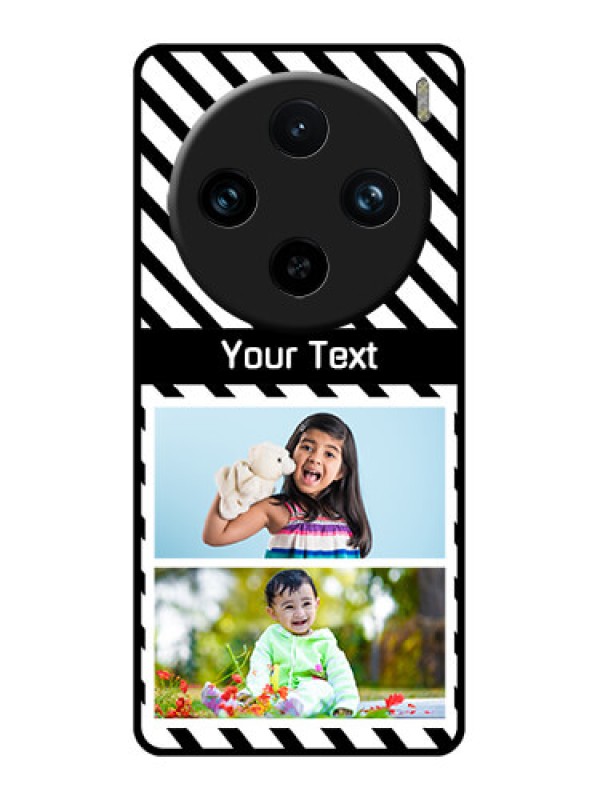 Custom Vivo X100 Pro 5G Custom Glass Phone Case - Black And White Stripes Design