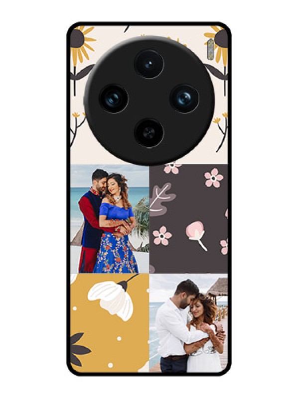 Custom Vivo X100 Pro 5G Custom Glass Phone Case - 3 Images With Floral Design