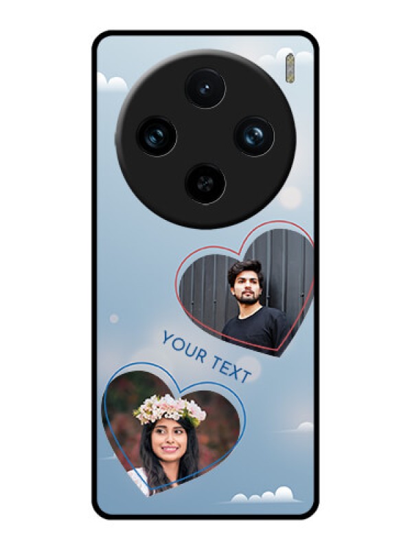 Custom Vivo X100 Pro 5G Custom Glass Phone Case - Blue Color Couple Design