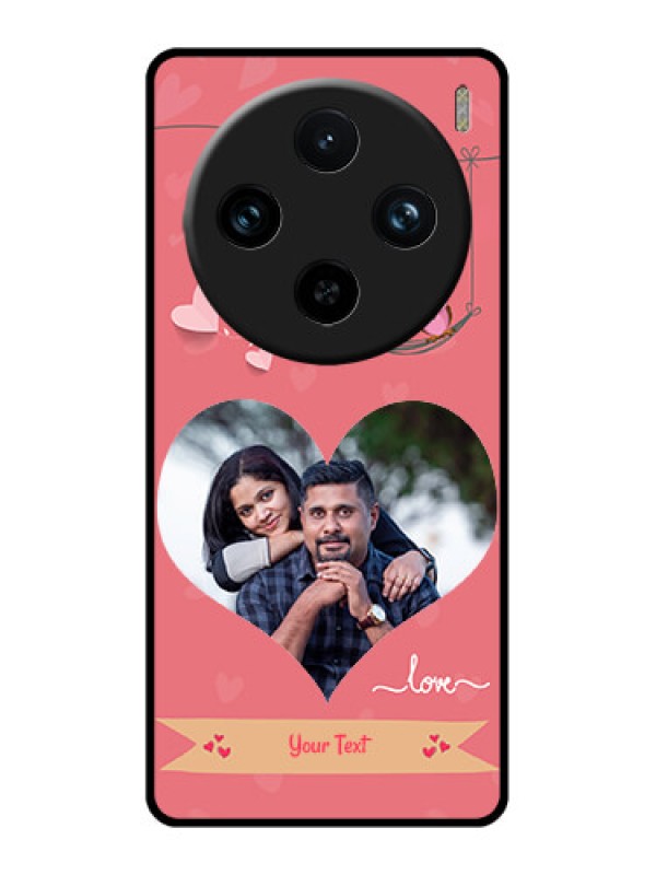Custom Vivo X100 Pro 5G Custom Glass Phone Case - Peach Color Love Design