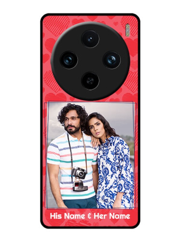 Custom Vivo X100 Pro 5G Custom Glass Phone Case - With Red Heart Symbols Design