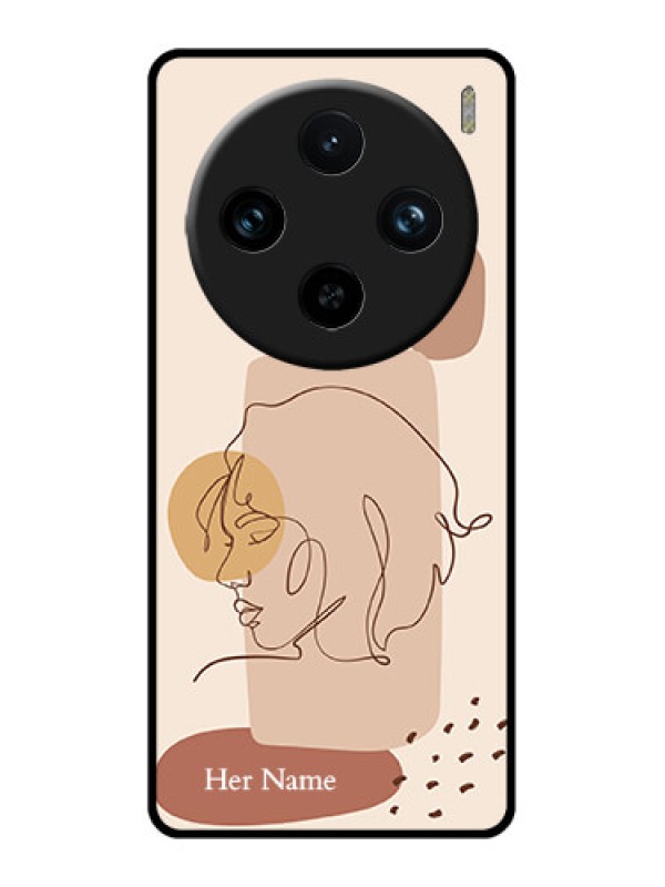 Custom Vivo X100 Pro 5G Custom Glass Phone Case - Calm Woman Line Art Design