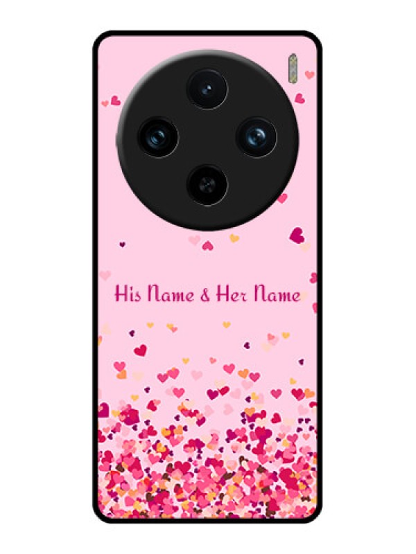 Custom Vivo X100 Pro 5G Custom Glass Phone Case - Floating Hearts Design