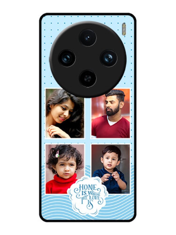 Custom Vivo X100 Pro 5G Custom Glass Phone Case - Cute Love Quote With 4 Pic Upload Design