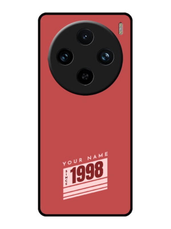 Custom Vivo X100 Pro 5G Custom Glass Phone Case - Red Custom Year Of Birth Design