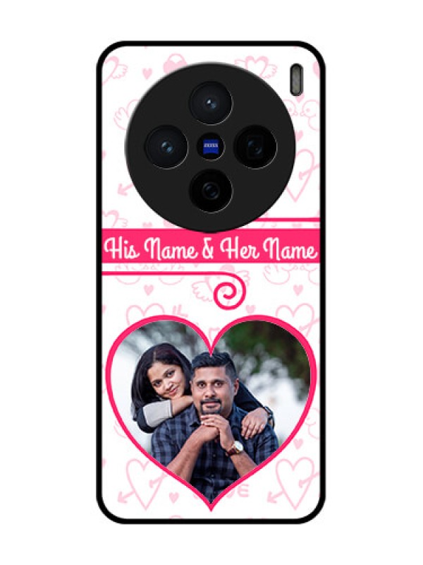 Custom Vivo X200 5G Custom Glass Phone CaseHeart Shape Love Design