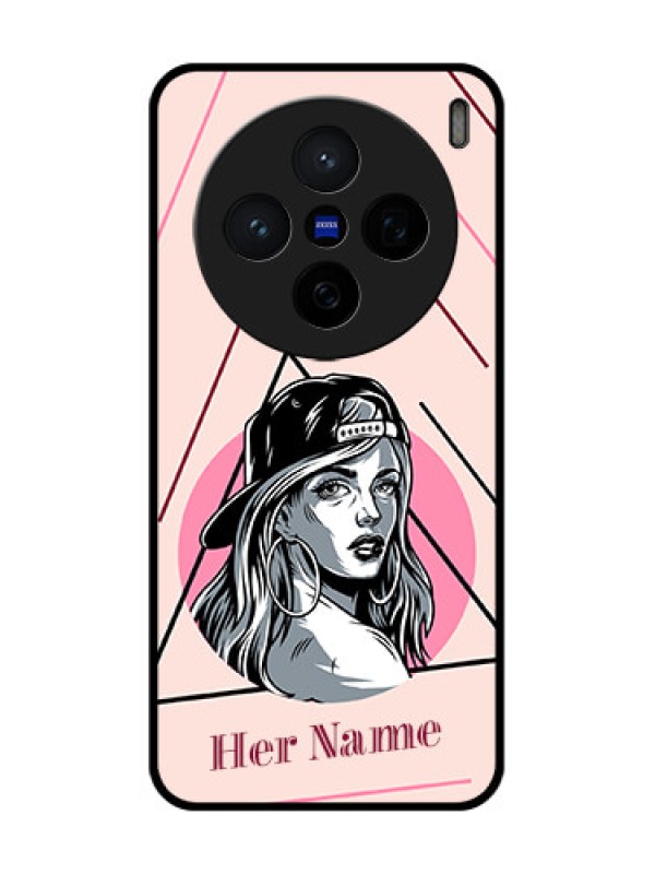Custom Vivo X200 5G Custom Glass Phone CaseRockstar Girl Design