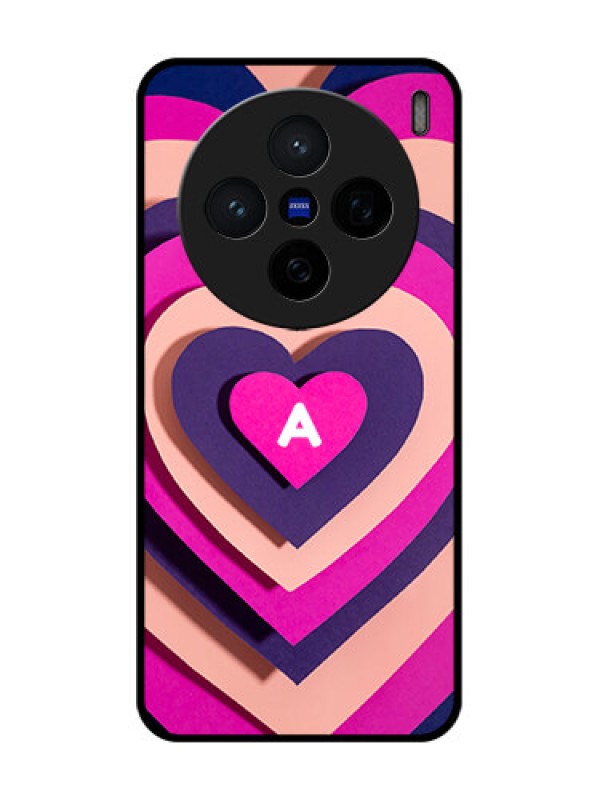 Custom Vivo X200 5G Custom Glass Phone CaseCute Heart Pattern Design