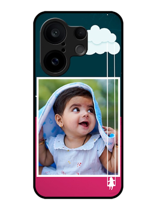 Custom Vivo X200 FE 5G Custom Glass Phone Case - Cute Girl With Cloud Design