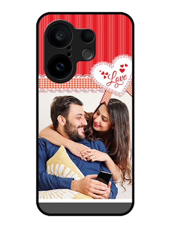Custom Vivo X200 FE 5G Custom Glass Phone Case - Red Love Pattern Design