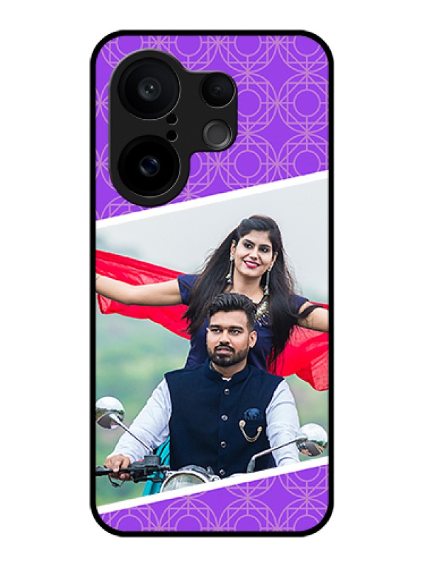 Custom Vivo X200 FE 5G Custom Glass Phone Case - Violet Color Pattern Design