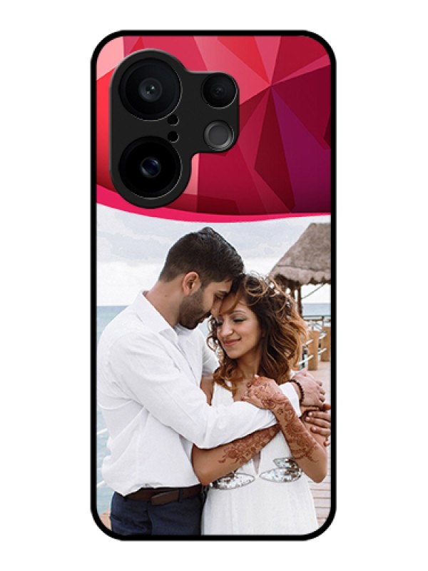 Custom Vivo X200 FE 5G Custom Glass Phone Case - Red Abstract Design