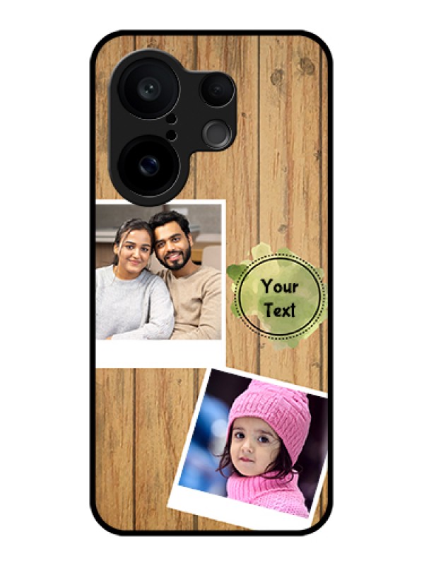 Custom Vivo X200 FE 5G Custom Glass Phone Case - Wooden Texture Design