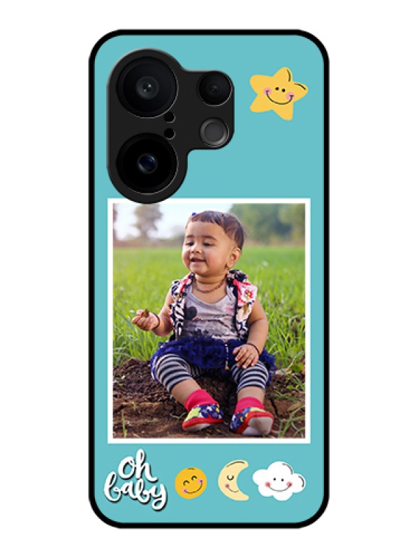 Custom Vivo X200 FE 5G Custom Glass Phone Case - Smiley Kids Stars Design