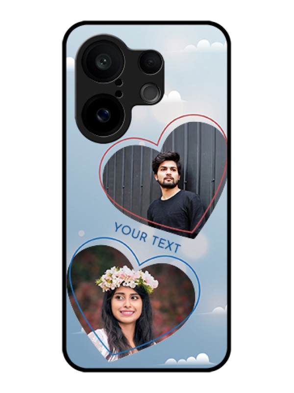 Custom Vivo X200 FE 5G Custom Glass Phone Case - Blue Color Couple Design