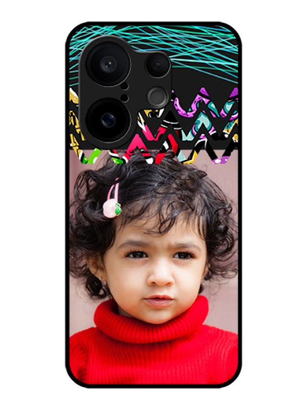 Custom Vivo X200 FE 5G Custom Glass Phone Case - Neon Abstract Design