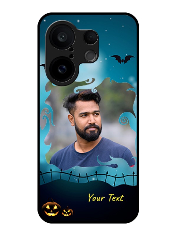 Custom Vivo X200 FE 5G Custom Glass Phone Case - Halloween Frame Design