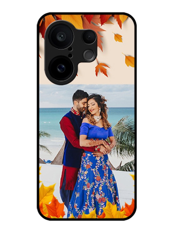 Custom Vivo X200 FE 5G Custom Glass Phone Case - Autumn Maple Leaves Design