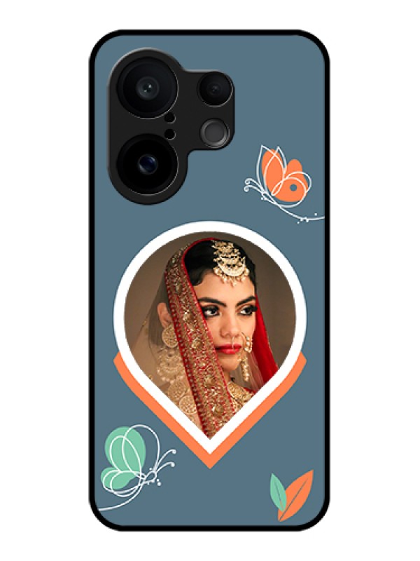 Custom Vivo X200 FE 5G Custom Glass Phone Case - Droplet Butterflies Design