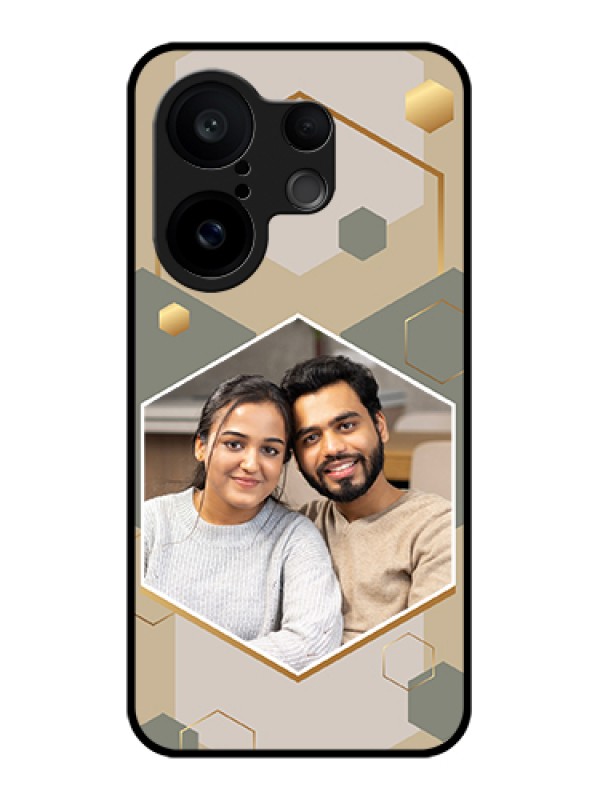 Custom Vivo X200 FE 5G Custom Glass Phone Case - Stylish Hexagon Pattern Design