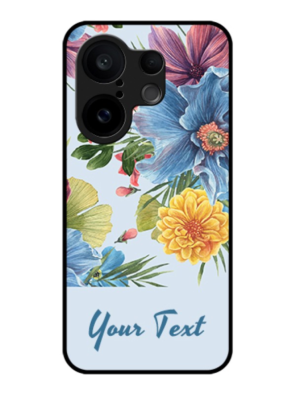 Custom Vivo X200 FE 5G Custom Glass Phone Case - Stunning Watercolored Flowers Painting Design