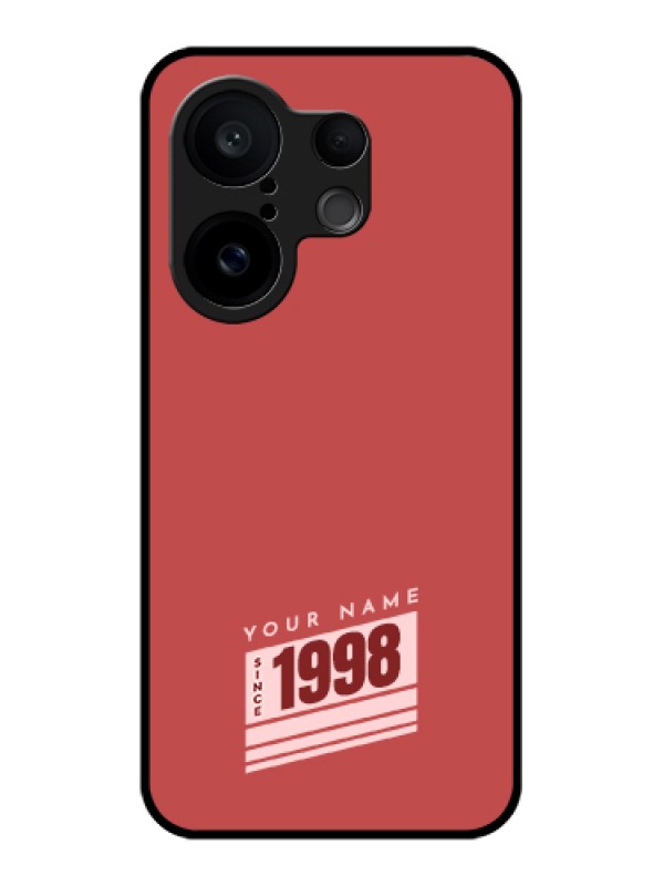 Custom Vivo X200 FE 5G Custom Glass Phone Case - Red Custom Year Of Birth Design