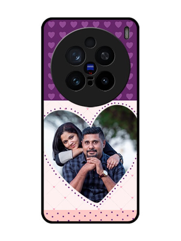 Custom Vivo X200 Pro 5G Custom Glass Phone CaseViolet Love Dots Design