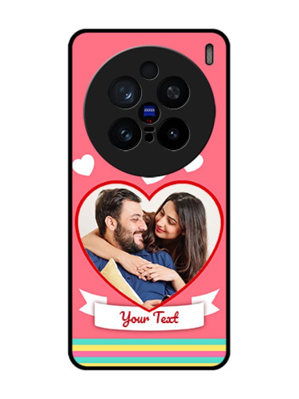 Custom Vivo X200 Pro 5G Custom Glass Phone CaseLove Shapes Doodle Design