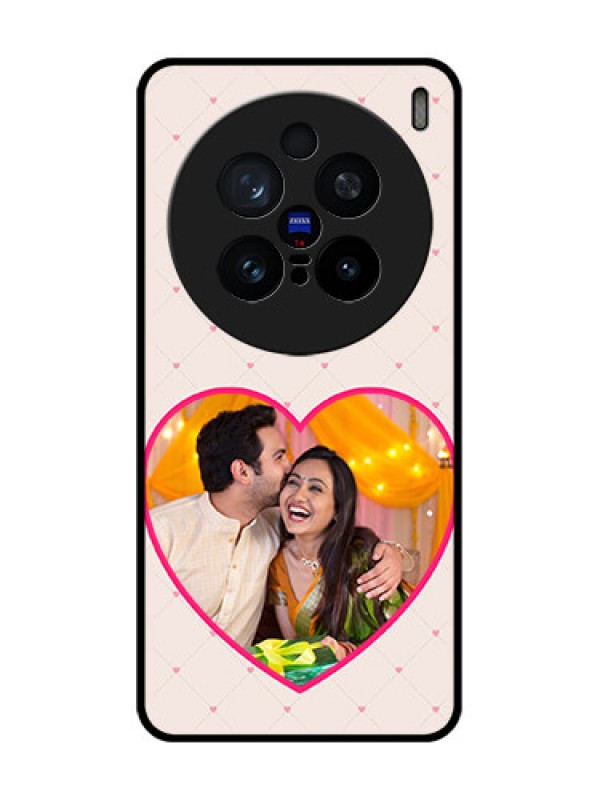 Custom Vivo X200 Pro 5G Custom Glass Phone CaseHeart Shape Design