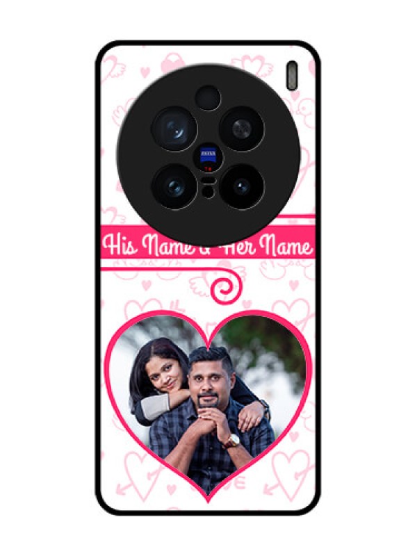 Custom Vivo X200 Pro 5G Custom Glass Phone CaseHeart Shape Love Design
