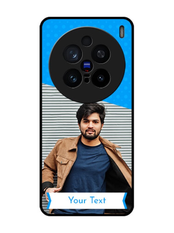 Custom Vivo X200 Pro 5G Custom Glass Phone CaseSimple Blue Color Design