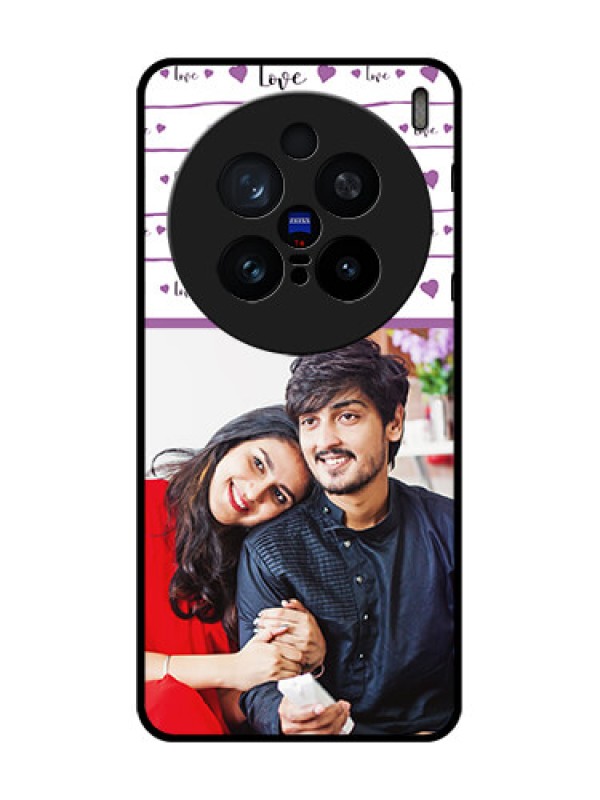 Custom Vivo X200 Pro 5G Custom Glass Phone CaseCouples Heart Design
