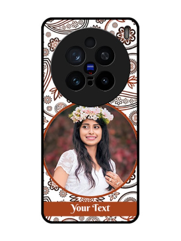 Custom Vivo X200 Pro 5G Custom Glass Phone CaseAbstract Flower Design