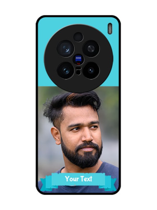 Custom Vivo X200 Pro 5G Custom Glass Phone CaseBlue Color Design
