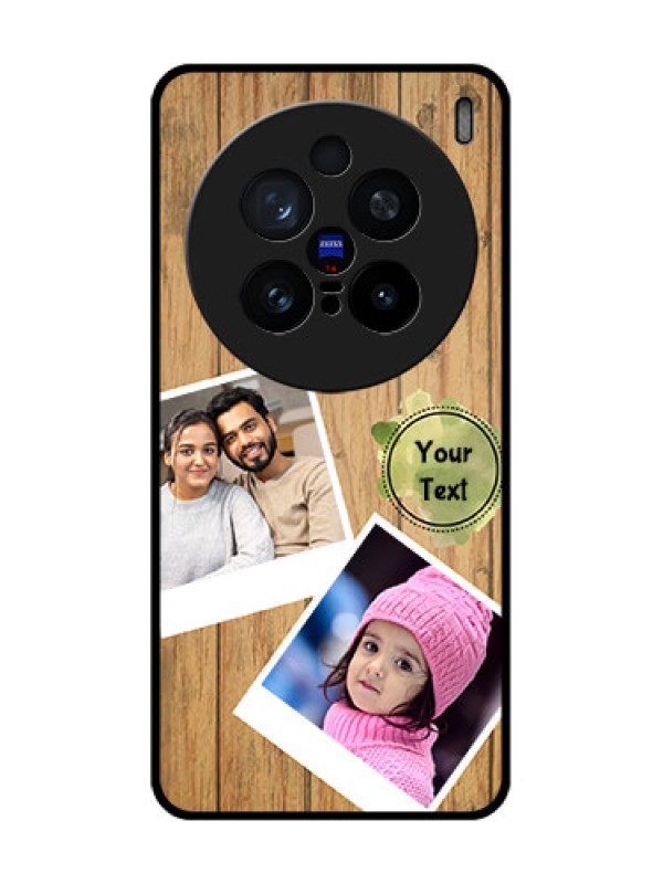 Custom Vivo X200 Pro 5G Custom Glass Phone CaseWooden Texture Design