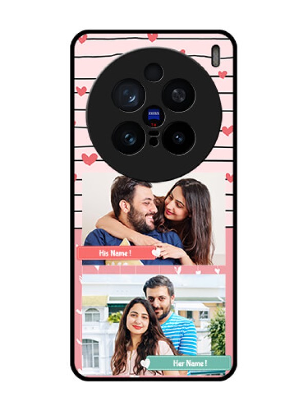 Custom Vivo X200 Pro 5G Custom Glass Phone CasePhoto With Heart Design