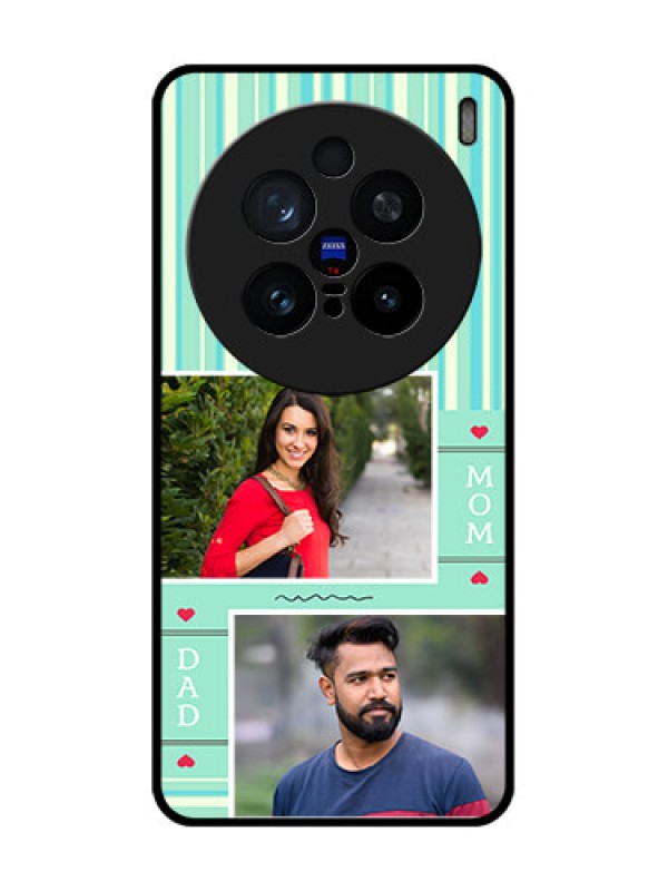 Custom Vivo X200 Pro 5G Custom Glass Phone CaseMom and Dad Pic Design