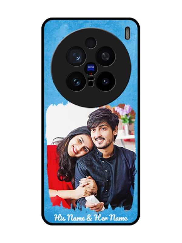Custom Vivo X200 Pro 5G Custom Glass Phone Case - Blue Color Vintage Design