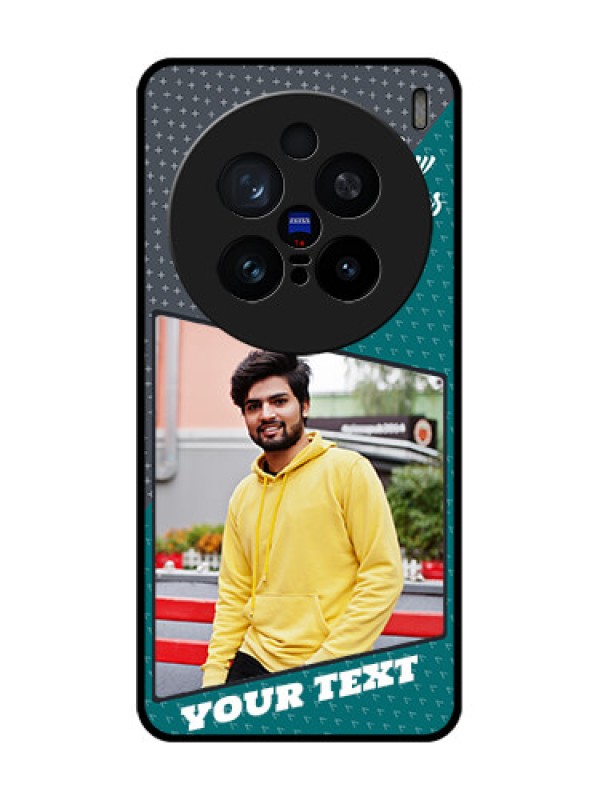 Custom Vivo X200 Pro 5G Custom Glass Phone CaseBackground Pattern Design With Quote