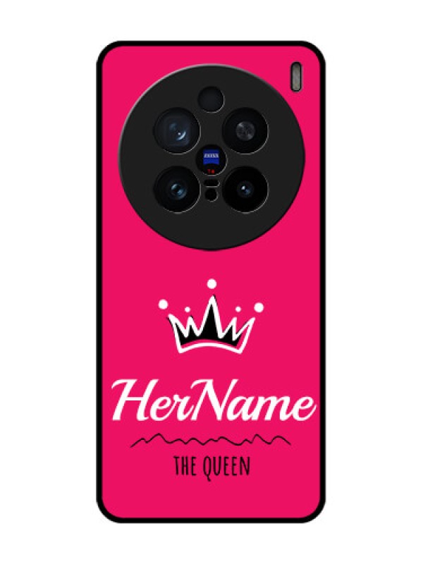 Custom Vivo X200 Pro 5G Custom Glass Phone CaseQueen With Name Design