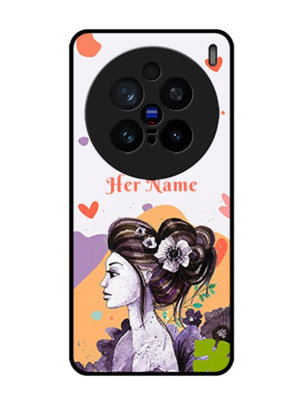 Custom Vivo X200 Pro 5G Custom Glass Phone CaseWoman And Nature Design