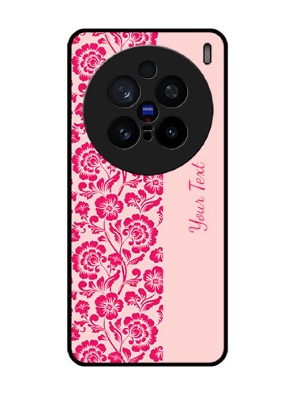 Custom Vivo X200 Pro 5G Custom Glass Phone CaseAttractive Floral Pattern Design