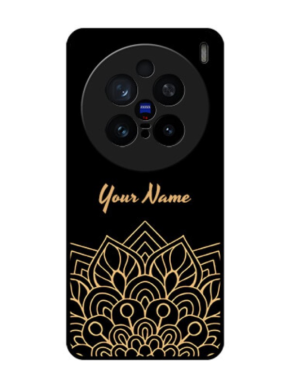 Custom Vivo X200 Pro 5G Custom Glass Phone CaseGolden Mandala Design