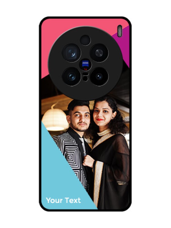 Custom Vivo X200 Pro 5G Custom Glass Phone CaseStacked Triple Colour Design
