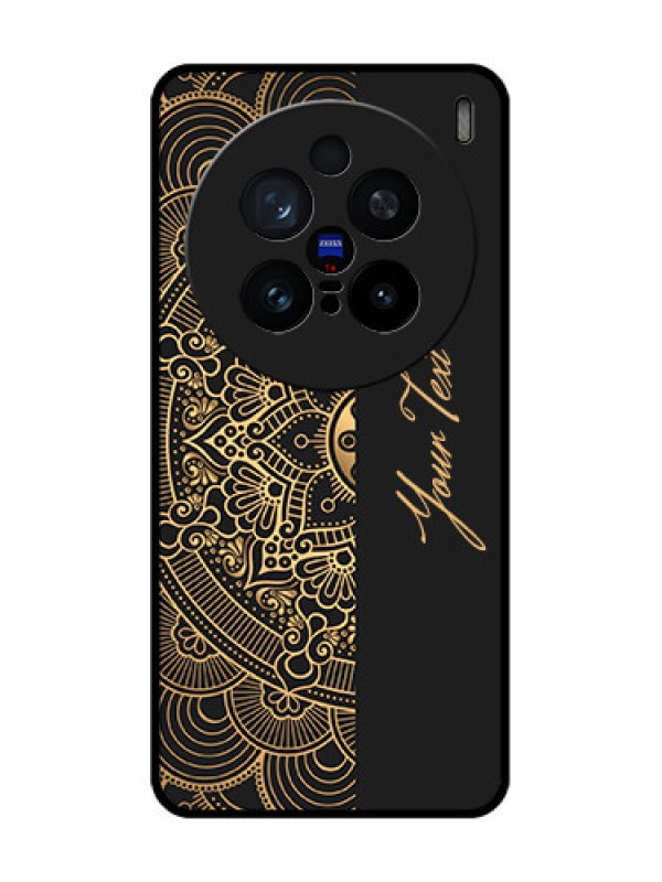 Custom Vivo X200 Pro 5G Custom Glass Phone CaseMandala Art With Custom Text Design